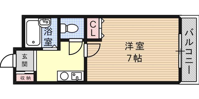 ビバント青木(1K/7階)の間取り写真