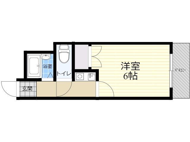VIVANT青木(1K/2階)の間取り写真