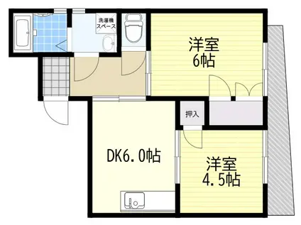 TMハイツ深江(2DK/4階)の間取り写真