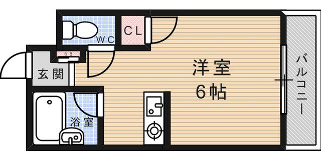 カサイマンション(1K/1階)の間取り写真