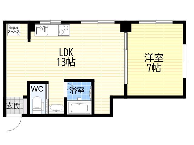 アーバンU・H(1LDK/3階)の間取り写真