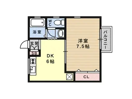 和光ハイツ(1DK/1階)の間取り写真