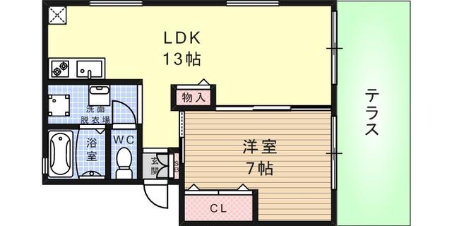フィアト高橋(1LDK/1階)の間取り写真