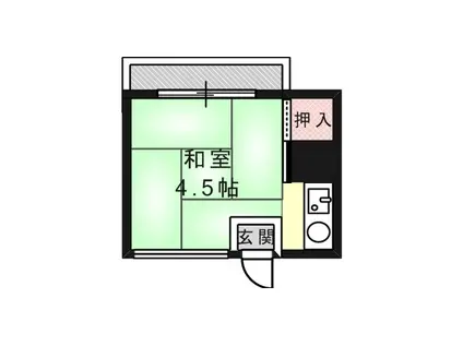 六甲田中ビル(ワンルーム/2階)の間取り写真