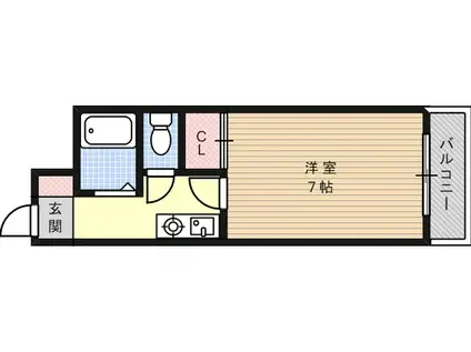 HU岩屋ハイツ(1K/2階)の間取り写真