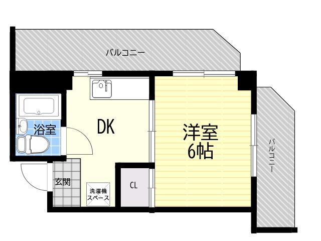 ドミトリー石屋川(1K/4階)の間取り写真