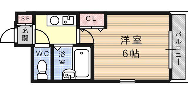 ローテローゼ本山(1K/1階)の間取り写真