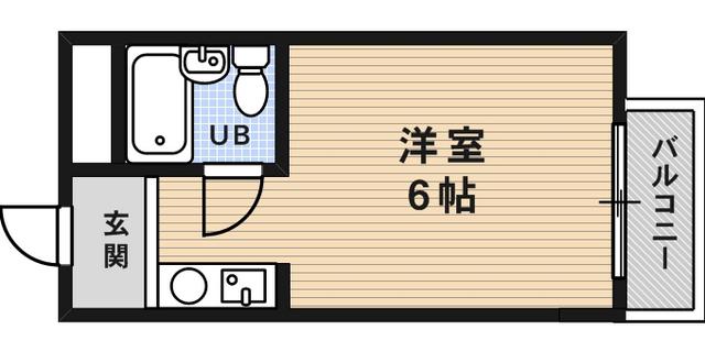 ダンディライオン御影(ワンルーム/4階)の間取り写真