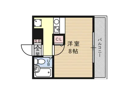 JR東海道・山陽本線 六甲道駅 徒歩10分 3階建 築36年(ワンルーム/3階)の間取り写真