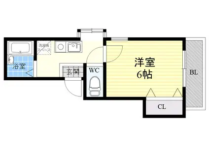 マイコート御影(1K/2階)の間取り写真