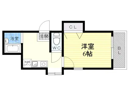 マイコート御影(1K/4階)の間取り写真