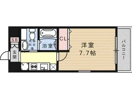 アーバンフラッツ王子公園(1K/5階)の間取り写真