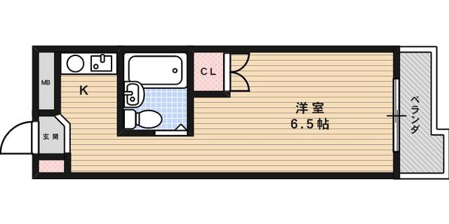ジョイフル六甲(1K/4階)の間取り写真