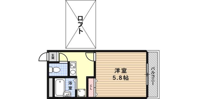 レオパレス灘北(1K/4階)の間取り写真