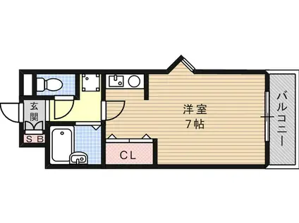 ワイズ六甲(ワンルーム/3階)の間取り写真