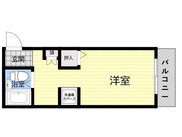 リブェール六甲(ワンルーム/2階)の間取り写真