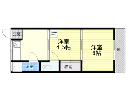 青谷マンション(2K/3階)の間取り写真