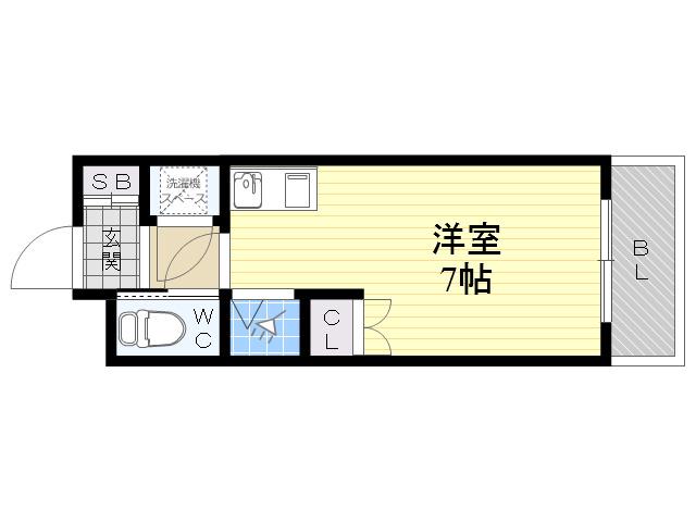 グランドール御影(ワンルーム/3階)の間取り写真