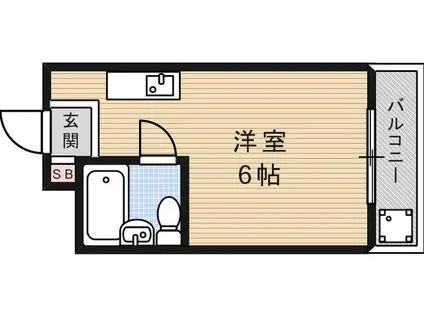 神栄ハイツ(ワンルーム/3階)の間取り写真