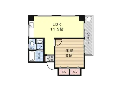 栄マンション(1LDK/5階)の間取り写真