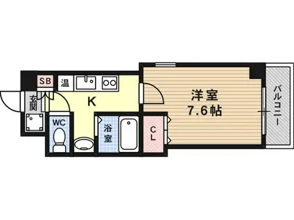 ルミエール王子公園(1K/3階)の間取り写真