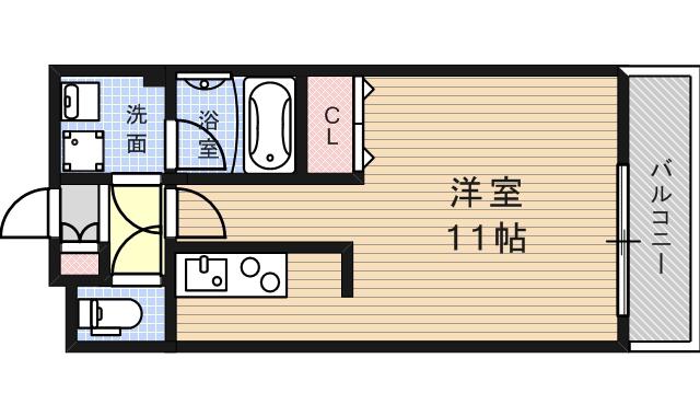パレス東洋神戸6号館(ワンルーム/5階)の間取り写真
