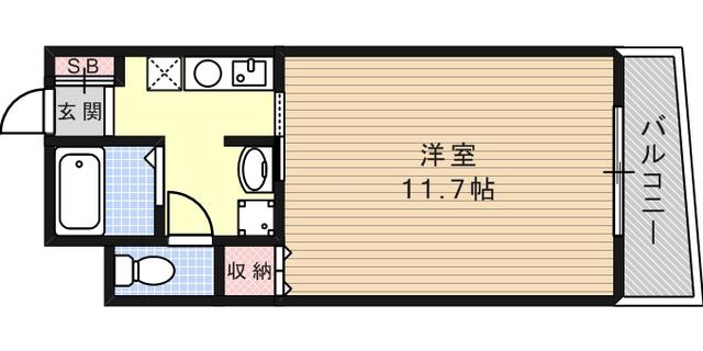 アビターレ王子公園(1K/1階)の間取り写真