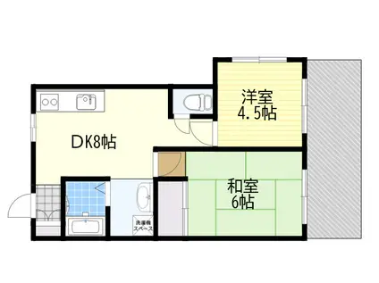 ビラ御影(2DK/1階)の間取り写真