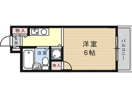 アルテハイム灘(1K/2階)の間取り写真