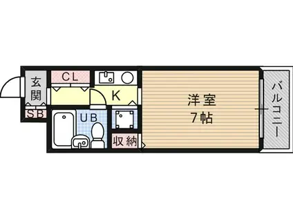 メゾン・ド・六甲パート3(1K/2階)の間取り写真
