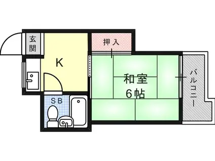 岸田ハイツ(1K/3階)の間取り写真