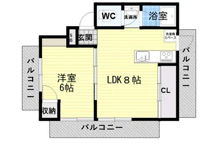 マンション富士(1LDK/3階)の間取り写真