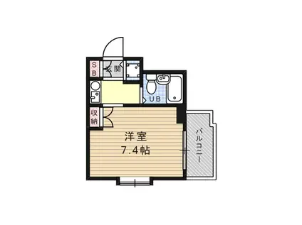ジョイフル石屋川(ワンルーム/1階)の間取り写真