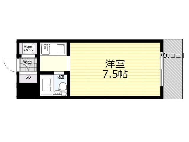 ジョイフル石屋川(ワンルーム/2階)の間取り写真
