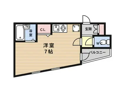 キャッスルアート御影(ワンルーム/3階)の間取り写真