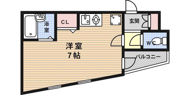 キャッスルアート御影(ワンルーム/4階)の間取り写真