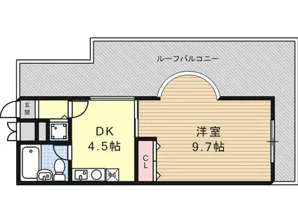 エクセレント・リブ六甲(1DK/4階)の間取り写真