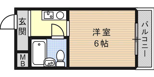 ダイドーメゾン岡本(ワンルーム/1階)の間取り写真