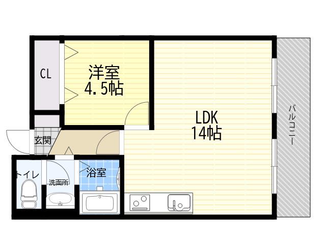 サンパレス21六甲Ⅱ(1LDK/1階)の間取り写真