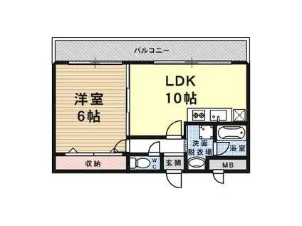 ロイヤル六甲駅前(1LDK/4階)の間取り写真