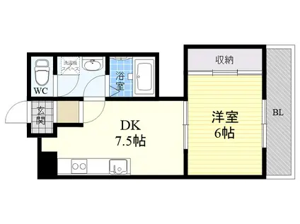 インテリアハシモトビル(1DK/2階)の間取り写真