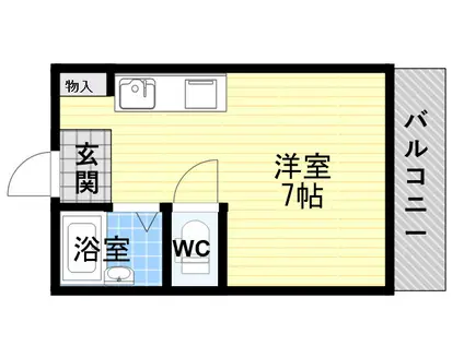 リトル六甲(ワンルーム/4階)の間取り写真