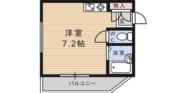 リトル六甲(ワンルーム/3階)の間取り写真