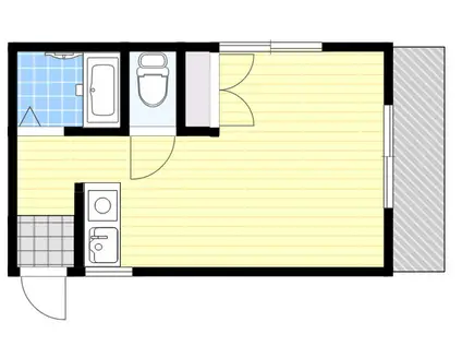 リトル六甲(ワンルーム/1階)の間取り写真