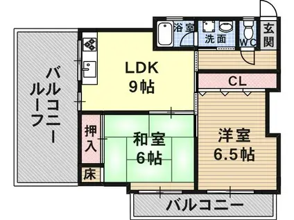 ショウケンマンション3(2DK/3階)の間取り写真