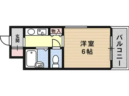 ピアイーストアネックス(ワンルーム/3階)の間取り写真