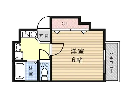 カーサ六甲(1K/1階)の間取り写真