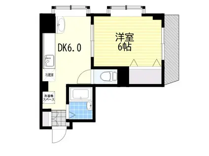 フリックコート(1DK/4階)の間取り写真