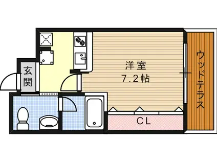 WOB六甲道(1K/7階)の間取り写真