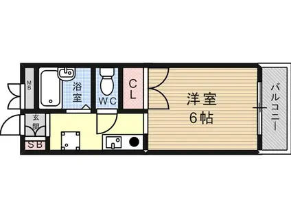 フローラ六甲(ワンルーム/2階)の間取り写真